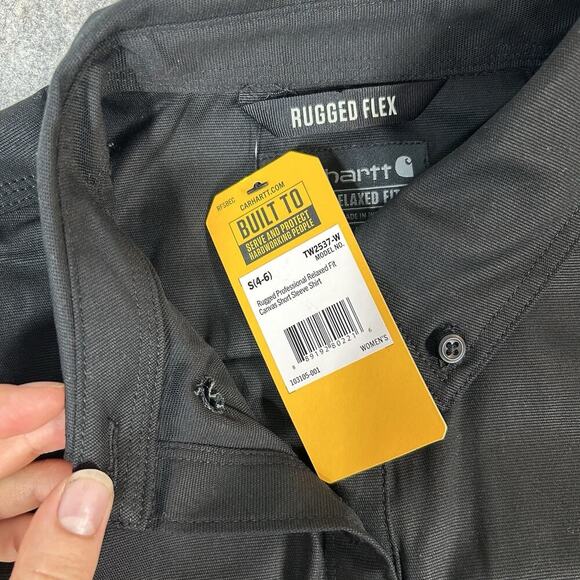 Carhartt Shirt Women's Small Rugged Professional Relaxed Fit Canvas Workwear - Picture 2 of 8